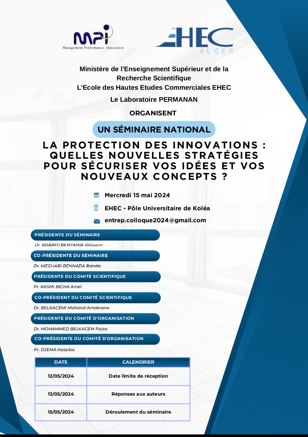 Séminaire national sur la Protection des Innovations