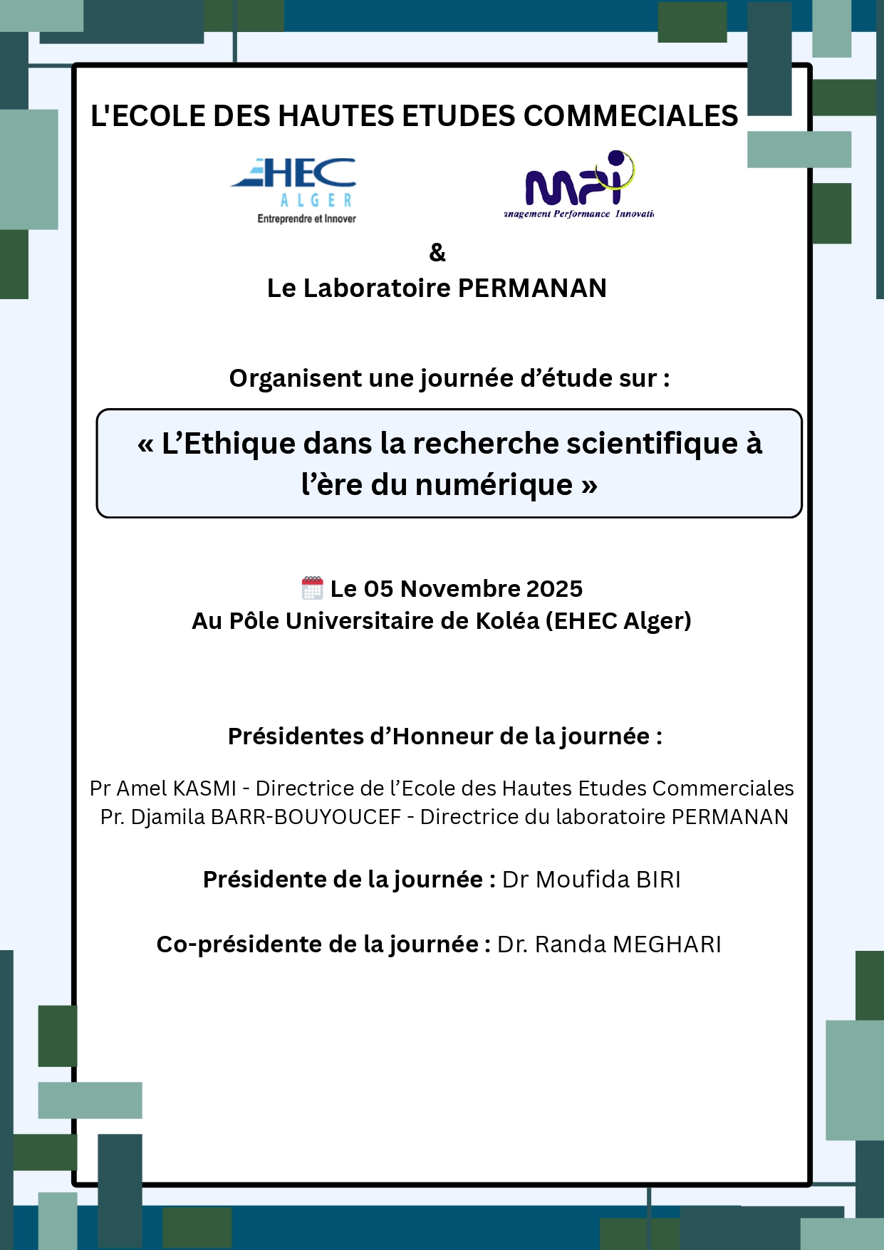 Appel à communication L’Ethique dans la recherche scientifique à l’ère du numérique